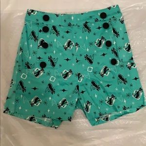Voodoo Vixen High waisted mint vintage cat shorts